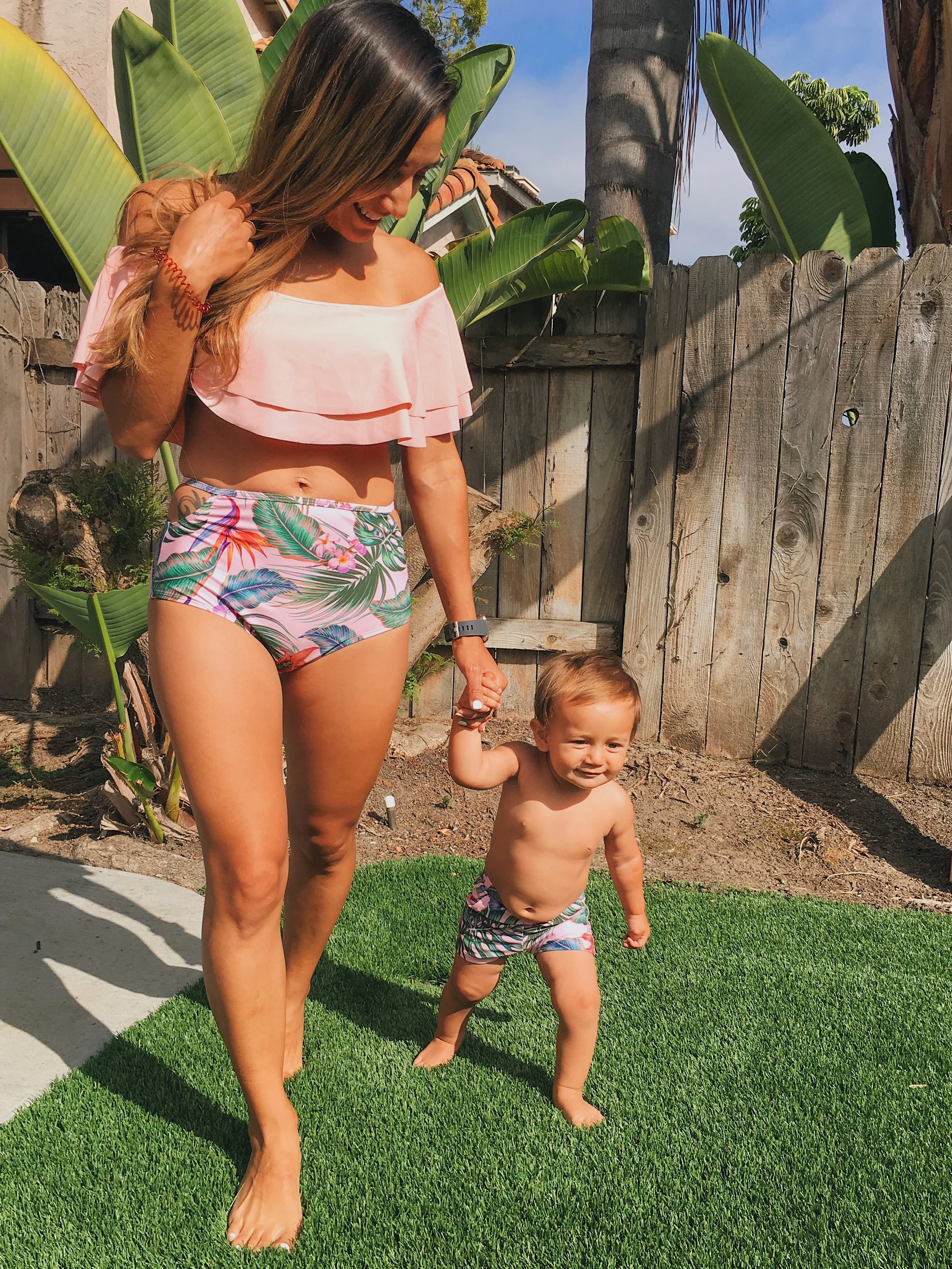 Mom and infant matching bathing best sale suits